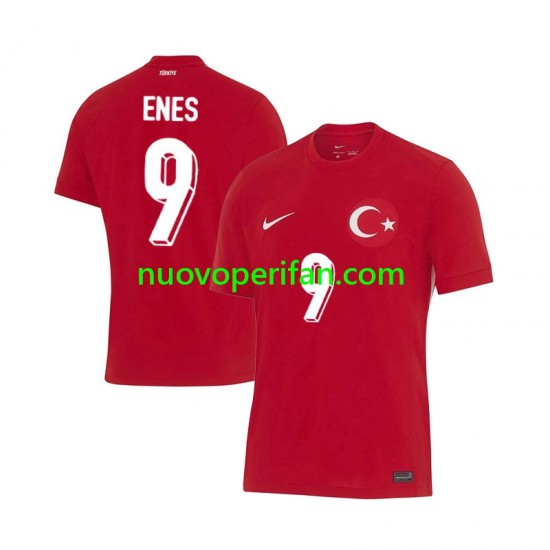 Maglie da Calcio Turchia Enes Unal 9 Uomo Trasferta Tenuta Euro 2024 Maniche Corte