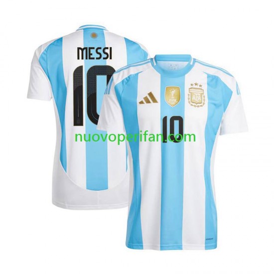 Maglie da Calcio Argentina Lionel Messi 10 Copa America Uomo Prima Tenuta 2024 Maniche Corte