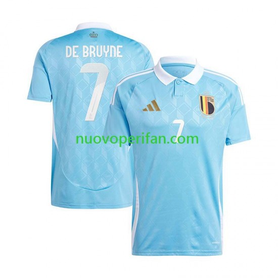 Maglie da Calcio Belgio De Bruyne 7 Uomo Trasferta Tenuta Euro 2024 Maniche Corte