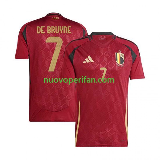 Maglie da Calcio Belgio De Bruyne 7 Uomo Prima Tenuta Euro 2024 Maniche Corte