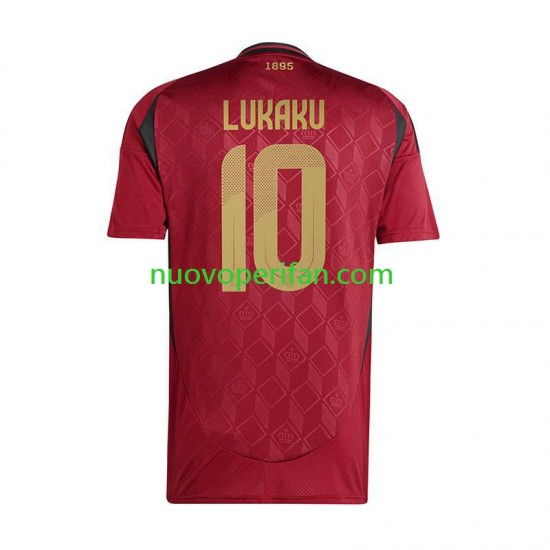 Maglie da Calcio Belgio Romelu Lukaku 10 Uomo Prima Tenuta Euro 2024 Maniche Corte