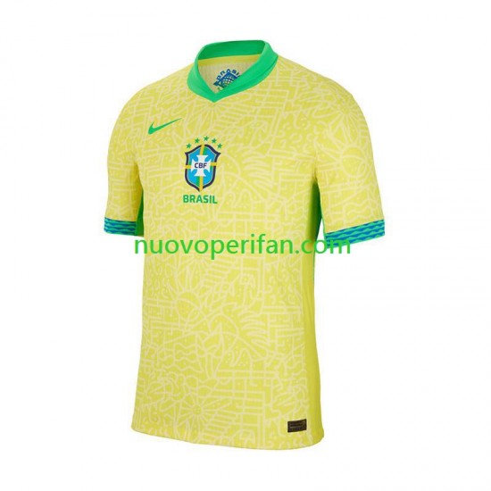 Maglie da Calcio Brasile Copa America Uomo Prima Tenuta 2024 Maniche Corte