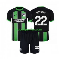 Maglie da Calcio Brighton & Hove Albion Mitoma 22 Bambino Trasferta Tenuta 2023-2024 Maniche Corte