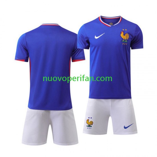 Maglie da Calcio Francia Bambino Prima Tenuta Euro 2024 Maniche Corte
