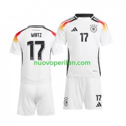 Maglie da Calcio Germania Florian Wirtz 17 Bambino Prima Tenuta Euro 2024 Maniche Corte