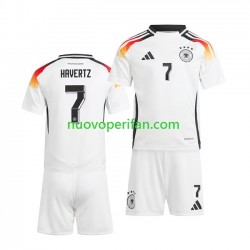 Maglie da Calcio Germania Havertz 7 Bambino Prima Tenuta Euro 2024 Maniche Corte