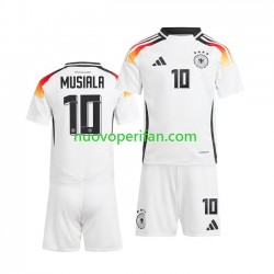 Maglie da Calcio Germania Jamal Musiala 10 Bambino Prima Tenuta Euro 2024 Maniche Corte