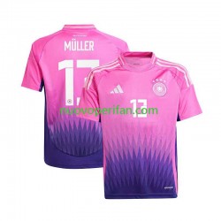 Maglie da Calcio Germania Thomas Muller 13 Uomo Trasferta Tenuta Euro 2024 Maniche Corte