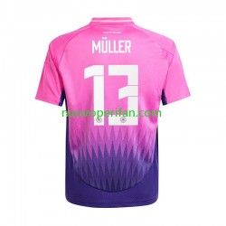 Maglie da Calcio Germania Thomas Muller 13 Uomo Trasferta Tenuta Euro 2024 Maniche Corte