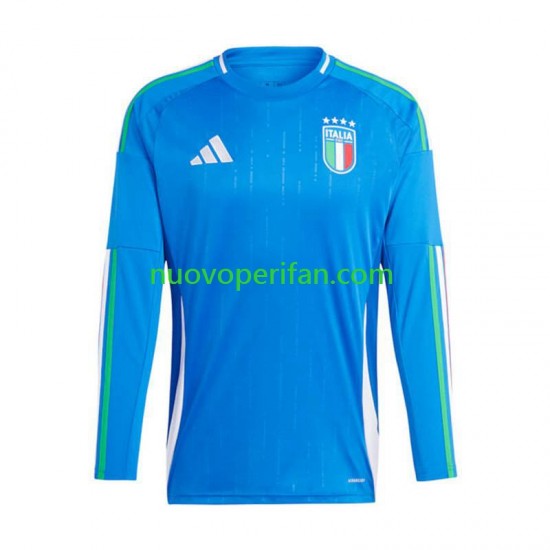 Maglie da Calcio Italia Uomo Prima Tenuta Euro 2024 Maniche Lunghe