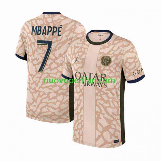 Maglie da Calcio Paris Saint-Germain Mbappé Kylian 7 Uomo Quarta Tenuta 2023-2024 Maniche Corte