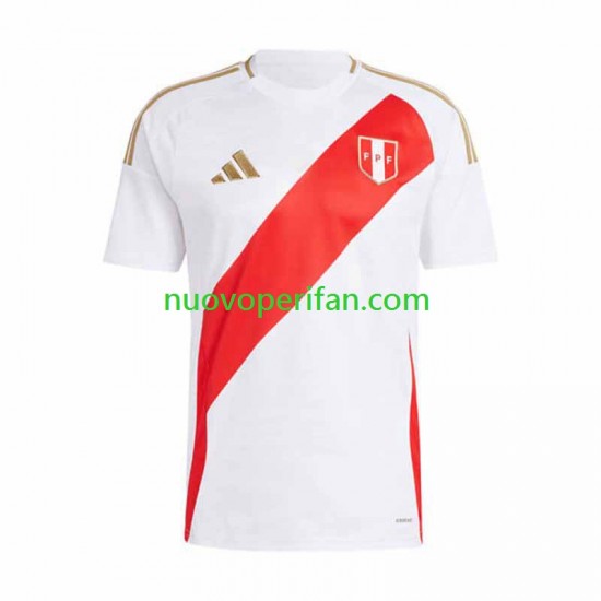 Maglie da Calcio Perù Copa America Uomo Prima Tenuta 2024 Maniche Corte