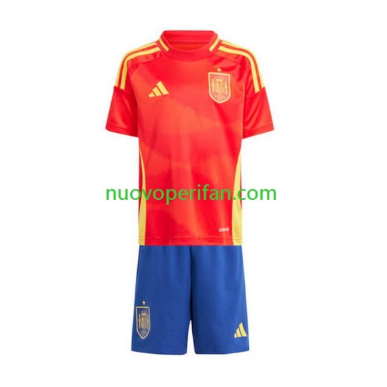 Maglie da Calcio Spagna Bambino Prima Tenuta Euro 2024 Maniche Corte