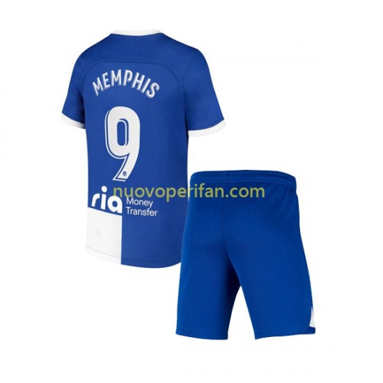 Maglie da Calcio Atlético Madrid Memphis 9 120 Anniversary Bambino Prima Tenuta 2022-2023 Maniche Corte
