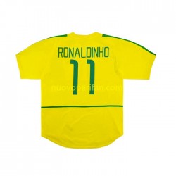 Maglie da Calcio Brasile RONALDINHO 11 Retro Uomo Prima Tenuta 2002 Maniche Corte