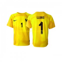 Maglie da Calcio Francia Hugo Lloris 1 Portiere Uomo Alternativa Tenuta Mondiali 2022 Maniche Corte