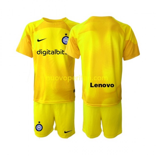 Maglie da Calcio Inter Milan Portiere Bambino Trasferta Tenuta 2022-2023 Maniche Corte
