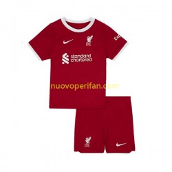 Maglie da Calcio Liverpool Bambino Prima Tenuta 2023-2024 Maniche Corte