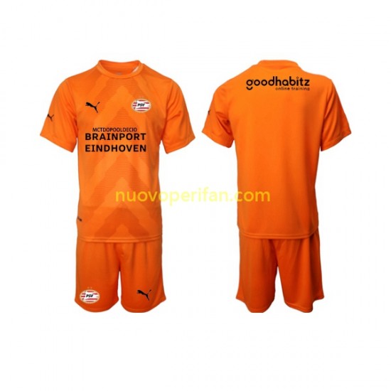 Maglie da Calcio PSV Eindhoven Portiere Bambino Trasferta Tenuta 2022-2023 Maniche Corte