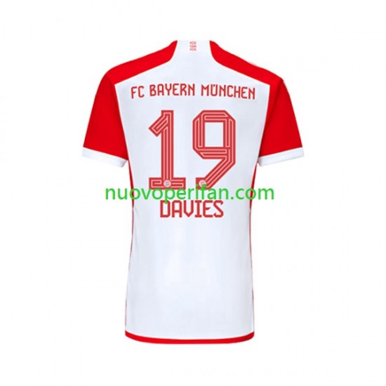 Maglie da Calcio FC Bayern München Alphonso Davies 19 Uomo Prima Tenuta 2023-2024 Maniche Corte