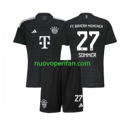 Maglie da Calcio FC Bayern München Yann Sommer 27 Portiere Bambino Prima Tenuta 2023-2024 Maniche Corte