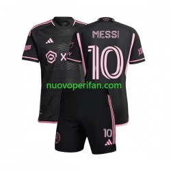 Maglie da Calcio Inter Miami Lionel Messi 10 Bambino Trasferta Tenuta 2023 Maniche Corte