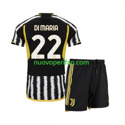 Maglie da Calcio Juventus Angel Di Maria 22 Bambino Prima Tenuta 2023-2024 Maniche Corte