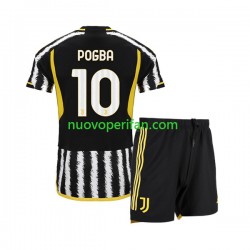 Maglie da Calcio Juventus Paul Pogba 10 Bambino Prima Tenuta 2023-2024 Maniche Corte