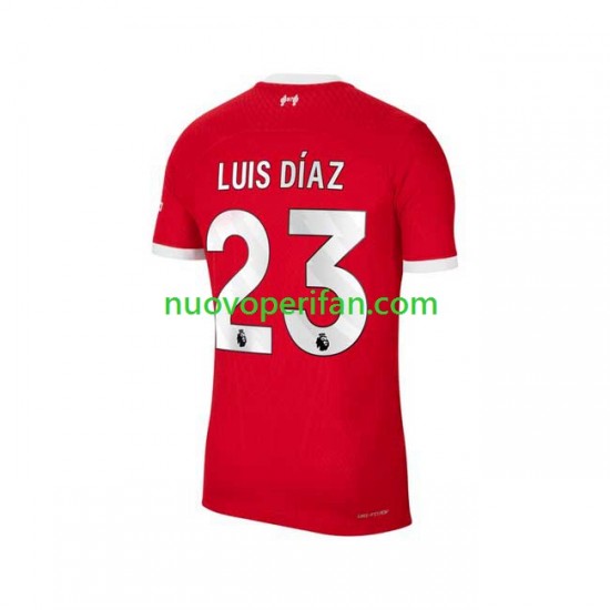 Maglie da Calcio Liverpool Luis Diaz 23 Uomo Prima Tenuta 2023-2024 Maniche Corte