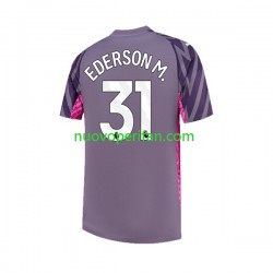 Maglie da Calcio Manchester City Ederson Moraes 31 Portiere Uomo Trasferta Tenuta 2023-2024 Maniche Corte