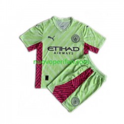 Maglie da Calcio Manchester City Portiere Bambino Alternativa Tenuta 2023-2024 Maniche Corte