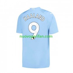 Maglie da Calcio Manchester City Haaland 9 Uomo Prima Tenuta 2023-2024 Maniche Corte