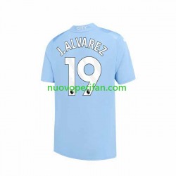 Maglie da Calcio Manchester City J. ALVAREZ 19 Uomo Prima Tenuta 2023-2024 Maniche Corte