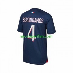 Maglie da Calcio Paris Saint-Germain Sergio Ramos 4 Uomo Prima Tenuta 2023-2024 Maniche Corte