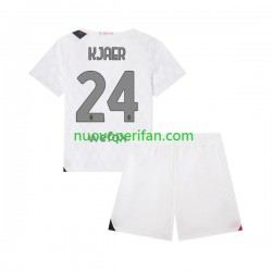 Maglie da Calcio AC Milan Simon Kjaer 24 Bambino Trasferta Tenuta 2023-2024 Maniche Corte