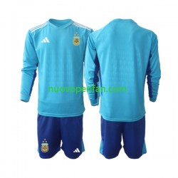 Maglie da Calcio Argentina Portiere Bambino Alternativa Tenuta 2023 Maniche Lunghe