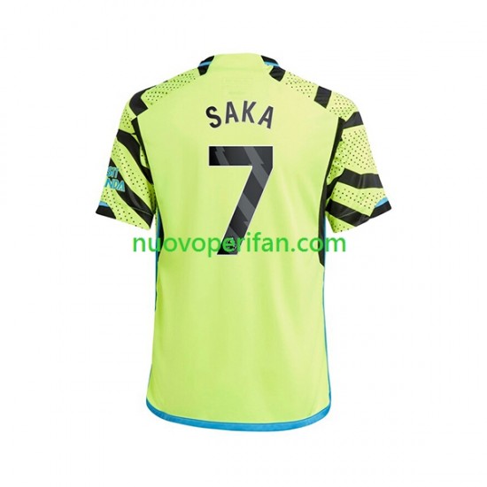 Maglie da Calcio Arsenal Saka 7 Uomo Trasferta Tenuta 2023-2024 Maniche Corte