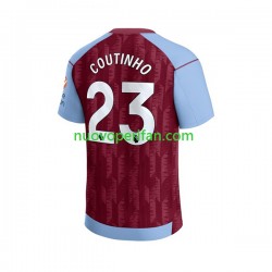Maglie da Calcio Aston Villa Philippe Coutinho 23 Uomo Prima Tenuta 2023-2024 Maniche Corte