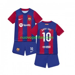 Maglie da Calcio FC Barcelona Ansu Fati 10 Bambino Prima Tenuta 2023-2024 Maniche Corte