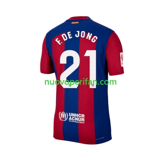 Maglie da Calcio FC Barcelona Frenkie de Jong 21 Uomo Prima Tenuta 2023-2024 Maniche Corte