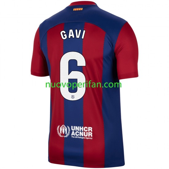Maglie da Calcio FC Barcelona Gavi 6 Uomo Prima Tenuta 2023-2024 Maniche Corte