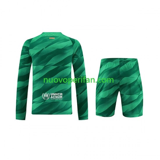 Maglie da Calcio FC Barcelona Portiere Bambino Prima Tenuta 2023-2024 Maniche Lunghe