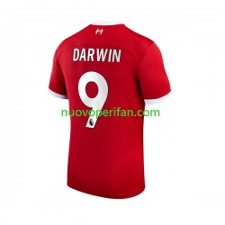 Maglie da Calcio Liverpool Darwin Nunez 9 Uomo Prima Tenuta 2023-2024 Maniche Corte