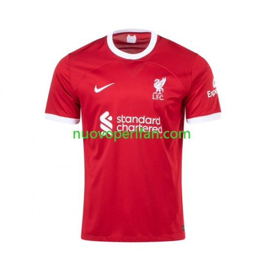 Maglie da Calcio Liverpool Darwin Nunez 9 Bambino Prima Tenuta 2023-2024 Maniche Corte