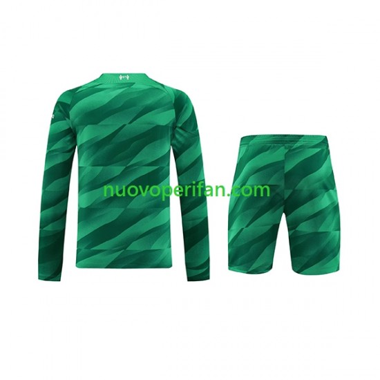Maglie da Calcio Liverpool Portiere Bambino Prima Tenuta 2023-2024 Maniche Lunghe