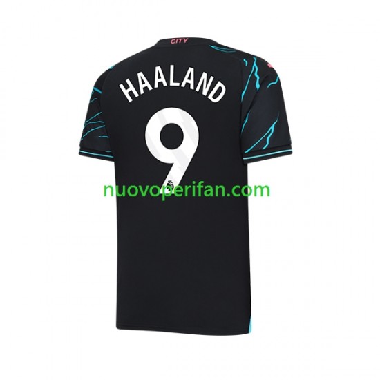 Maglie da Calcio Manchester City Erling Haaland 9 Uomo Alternativa Tenuta 2023-2024 Maniche Corte