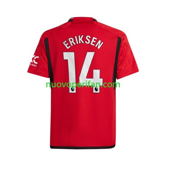 Maglie da Calcio Manchester United Eriksen 14 Uomo Prima Tenuta 2023-2024 Maniche Corte