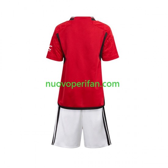 Maglie da Calcio Manchester United Bambino Prima Tenuta 2023-2024 Maniche Corte