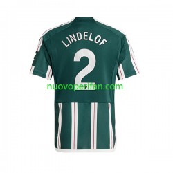 Maglie da Calcio Manchester United Lindelof 2 Uomo Trasferta Tenuta 2023-2024 Maniche Corte