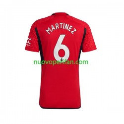 Maglie da Calcio Manchester United Lisandro Martinez 6 Uomo Prima Tenuta 2023-2024 Maniche Corte